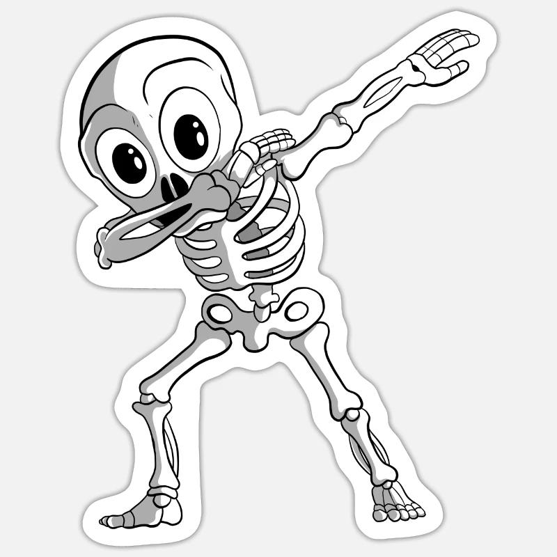 Dabbing Skeleton Dab Skeleton - Sticker size S (10 x 10 cm) - white matte