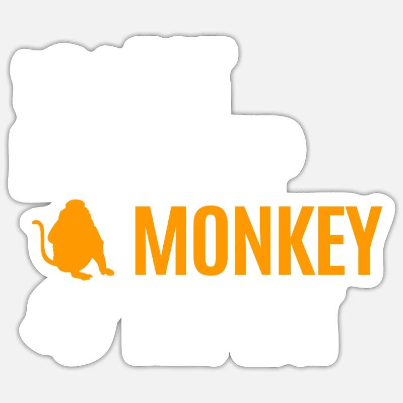 Monkey Proboscis Long Tail Long Nosed Geschenk Sticker Größe S (10 x 10 cm)