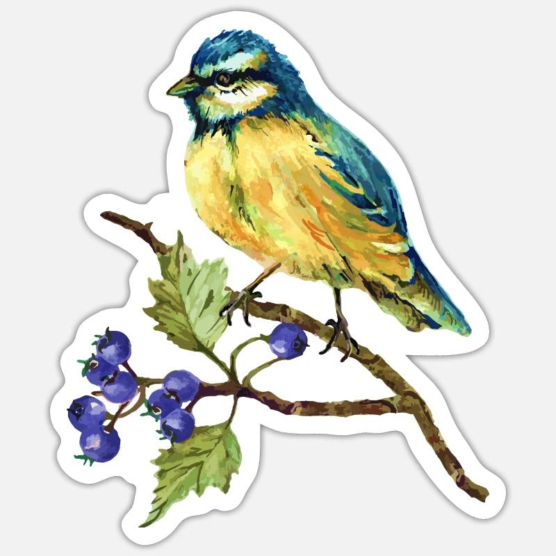 Bunter Vogel Sticker Größe S (10 x 10 cm)