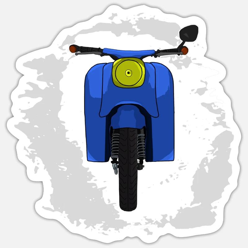 Schwalbe KR51 / Schwalbenfahrer / Ostalgie / Mofa - Sticker Größe S (10 x 10 cm) - Mattweiß