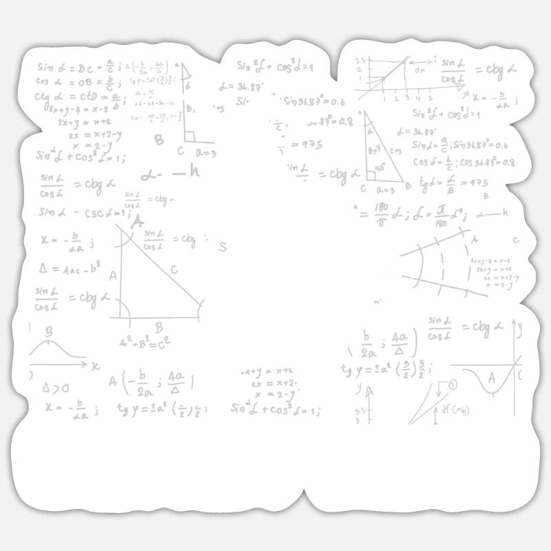 Mathe Mathematik - Sticker Größe S (10 x 10 cm) - Mattweiß