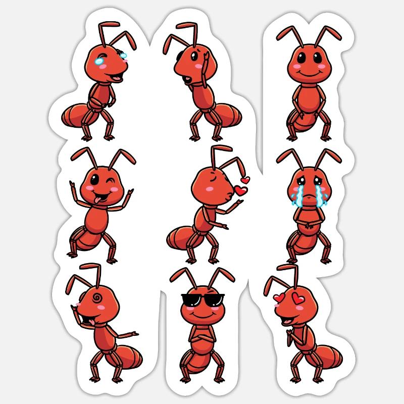 Fire ant Emoticon - Sticker size S (10 x 10 cm) - white matte
