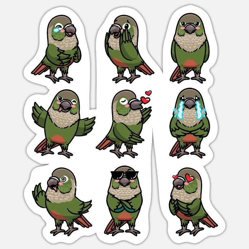Molinasittich Perruche Perroquet Oiseau - Sticker taille S (10 x 10 cm) - blanc mat