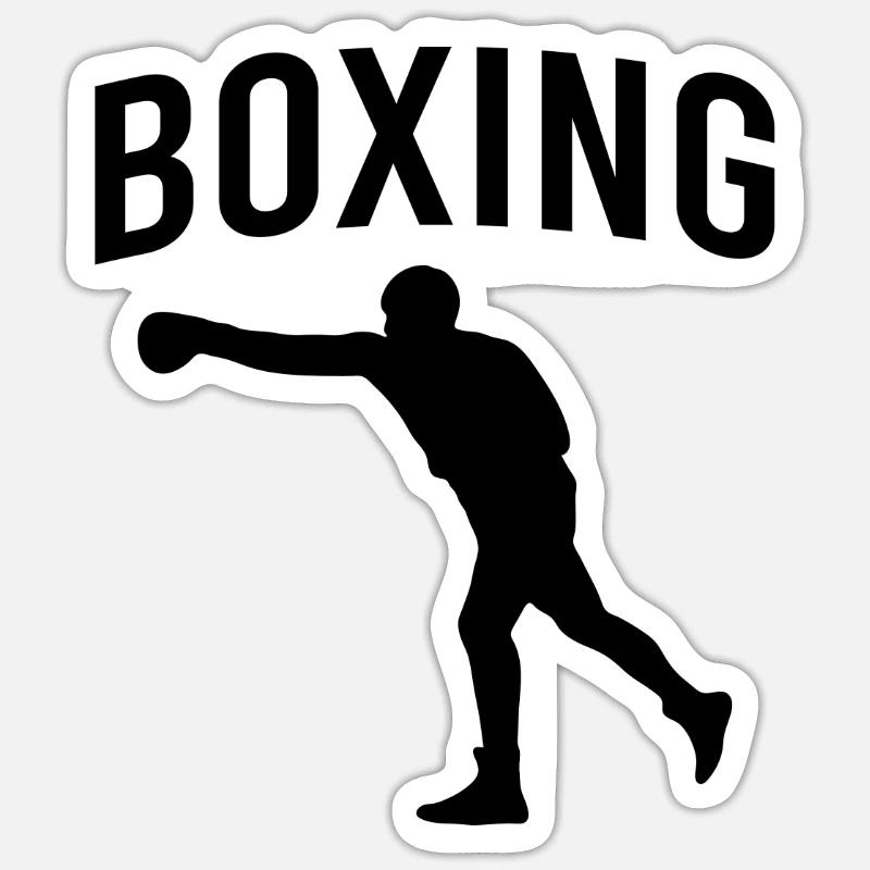 Boxe boxe - Sticker taille S (10 x 10 cm) - blanc mat