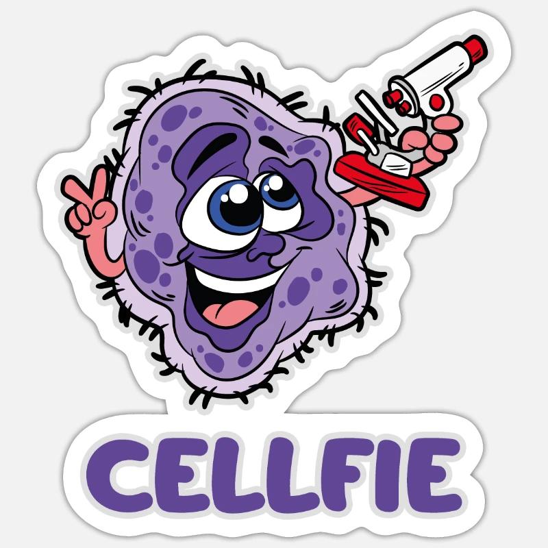 Cellfie - Sticker Größe S (10 x 10 cm) - Mattweiß