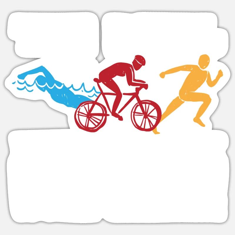 Triathlon - Sticker taille S (10 x 10 cm) - blanc mat