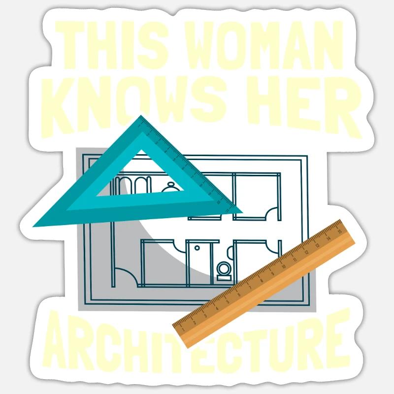 Architecte - Sticker taille S (10 x 10 cm) - blanc mat