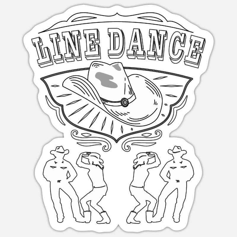 LINE DANCE - Sticker size S (10 x 10 cm) - white matte