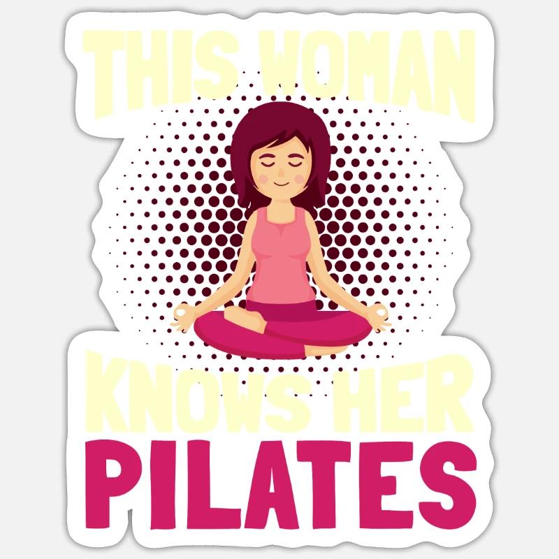 Pilates - Sticker size S (10 x 10 cm) - white matte