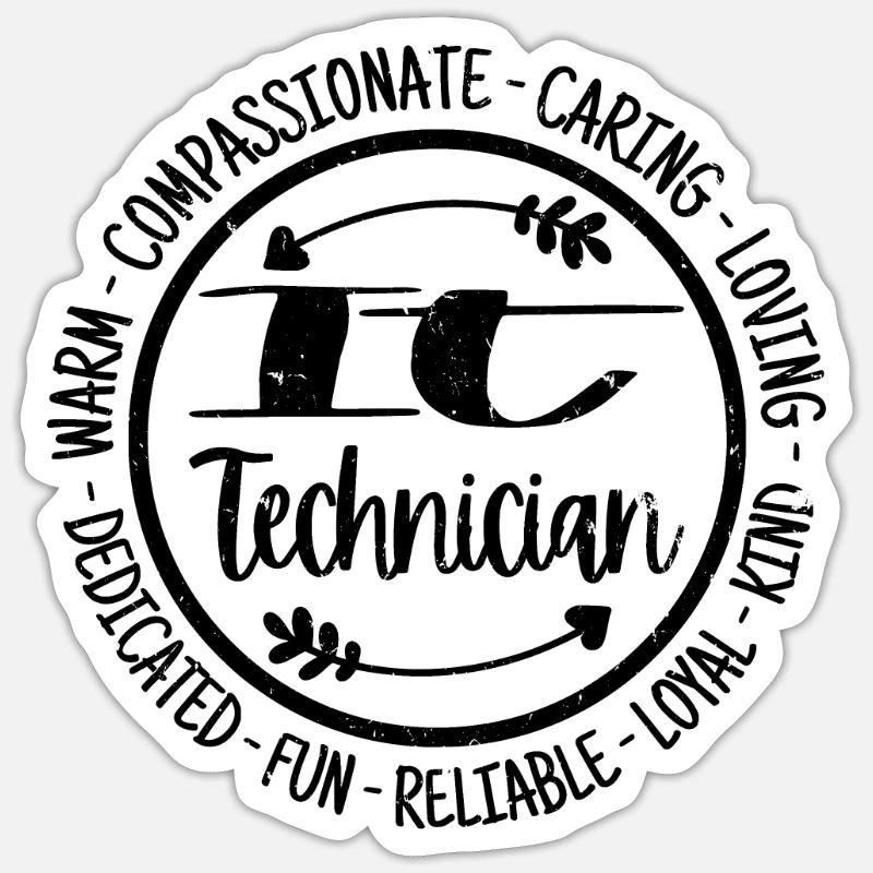 IT-Techniker Vintage Geschenk Sticker Größe S (10 x 10 cm)