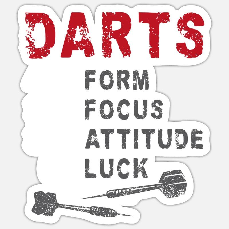 Darts Vintage Darts 40% Form 30% - Sticker Größe S (10 x 10 cm) - Mattweiß
