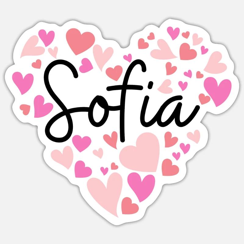 J’adore Sofia - Sticker taille S (10 x 10 cm) - blanc mat