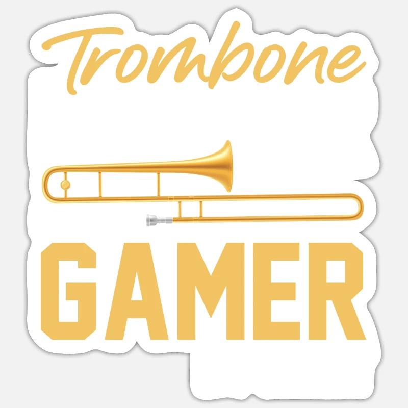 Trombone - Sticker size S (10 x 10 cm) - white matte