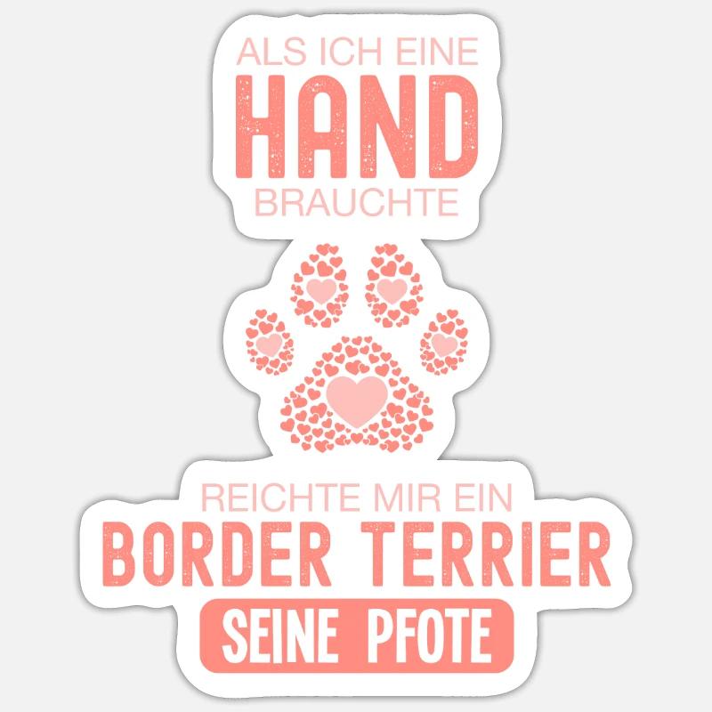 Geschenkidee Border Terrier - Sticker Größe S (10 x 10 cm) - Mattweiß