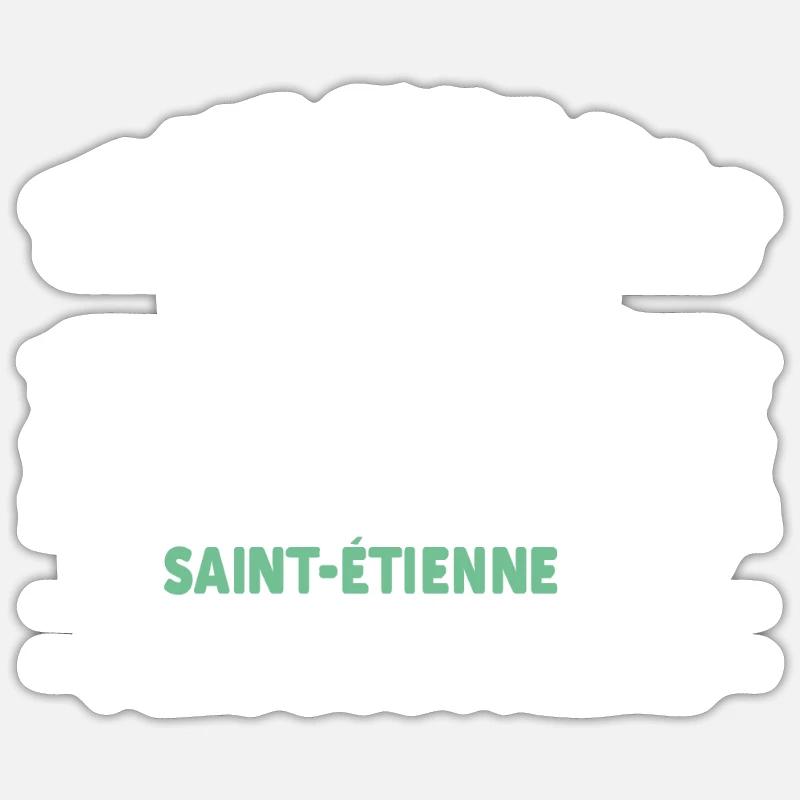 Supporter De Saint Étienne - Sticker taille S (10 x 10 cm) - blanc mat