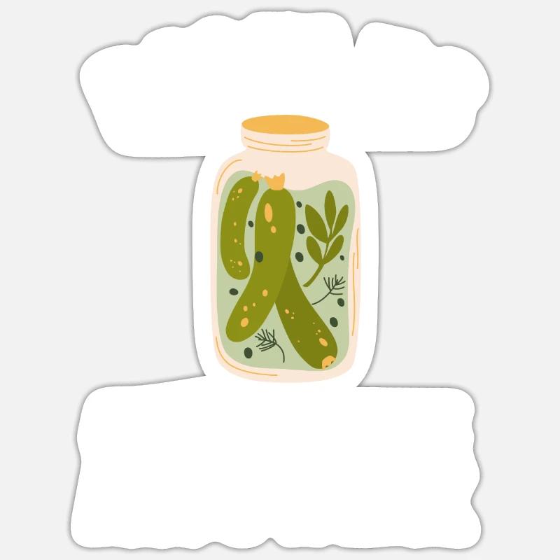 Cornichons Concombre Cornichon Lover Pot de cornichon en conserve Sticker taille S (10 x 10 cm)