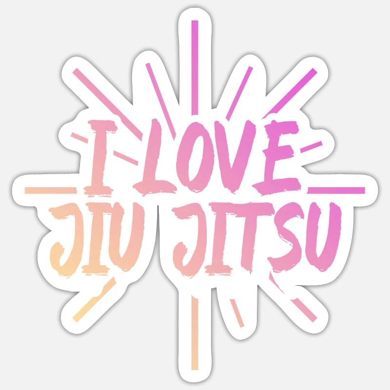 Ich liebe Jiu Jitsu - Sticker Größe S (10 x 10 cm) - Mattweiß