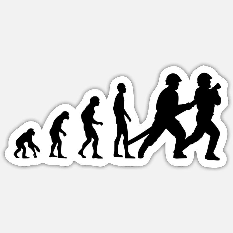 Évolution des pompiers Sticker taille S (10 x 10 cm)
