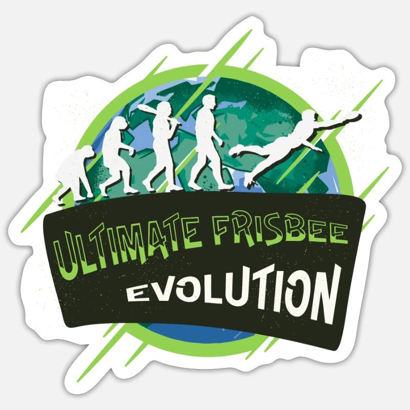 Ultimate Frisbee Evolution - Sticker size S (10 x 10 cm) - white matte