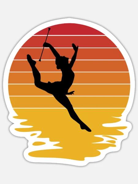 Baton Twirling Twirler Gymnastik Turner Baton - Sticker Größe S (10 x 10 cm) - Mattweiß