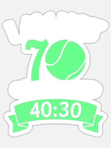 Tennis 70 Jahre Spruch Tennis Opa - Sticker Größe S (10 x 10 cm) - Mattweiß