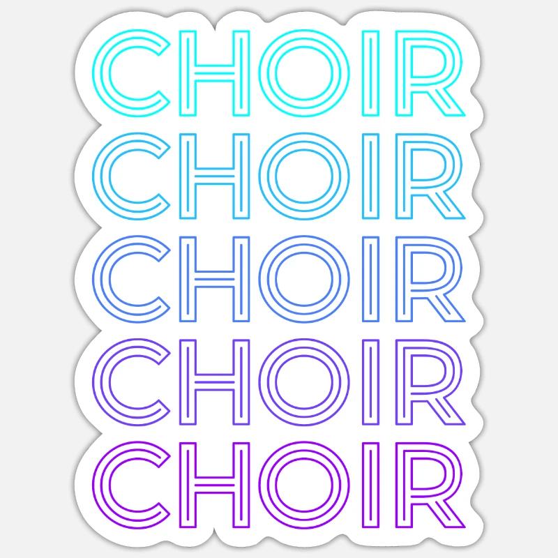 Chor Retro - Sticker Größe S (10 x 10 cm) - Mattweiß