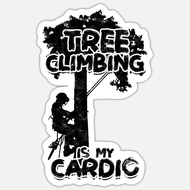 Tree Climbing è il mio cardio logger Tree Climber - - Sticker formato S (10 x 10 cm) - bianco opaco