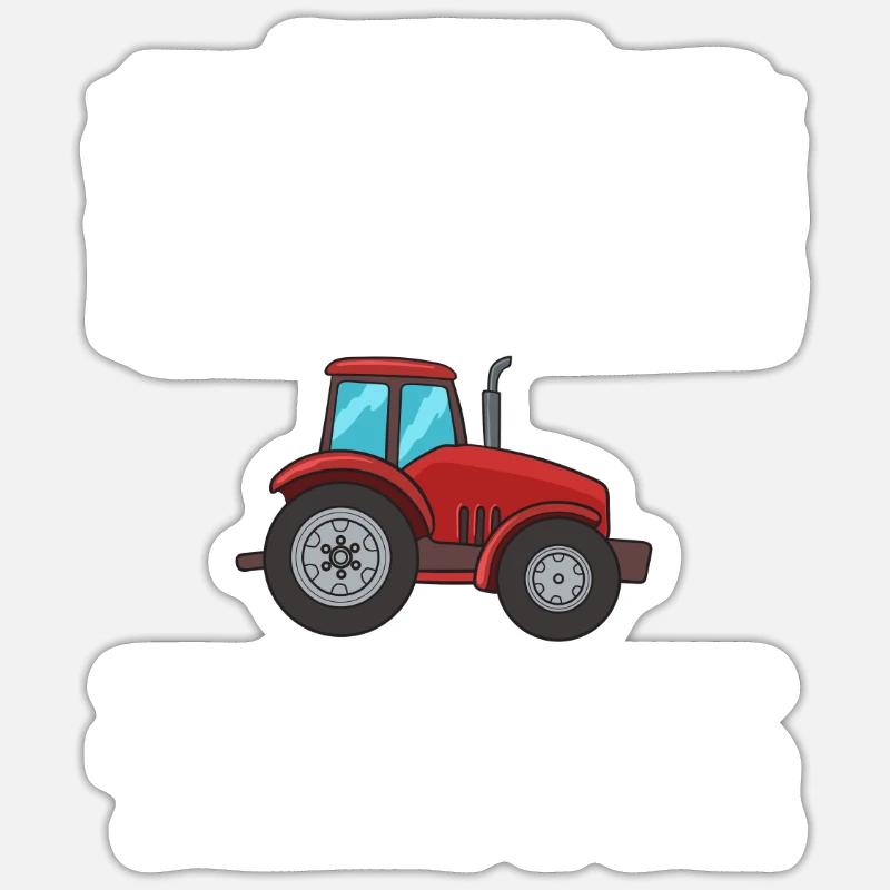 Traktor Landwirt Trecker Ackerschlepper Bauer - Sticker Größe S (10 x 10 cm) - Mattweiß