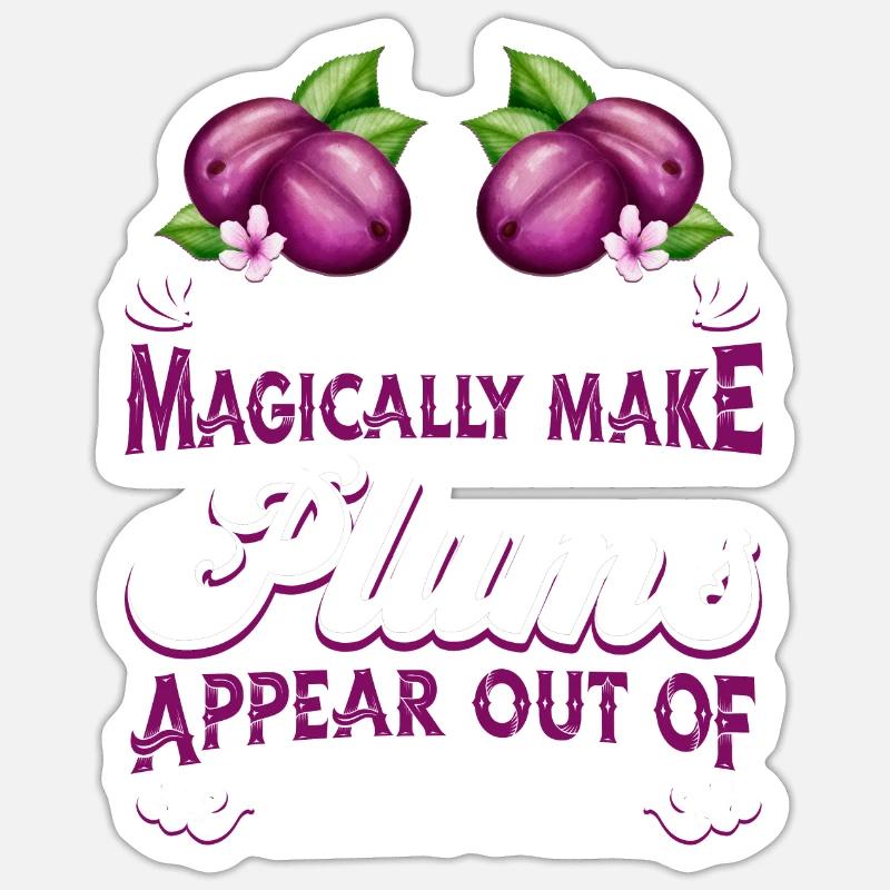 Prunes - Sticker taille S (10 x 10 cm) - blanc mat