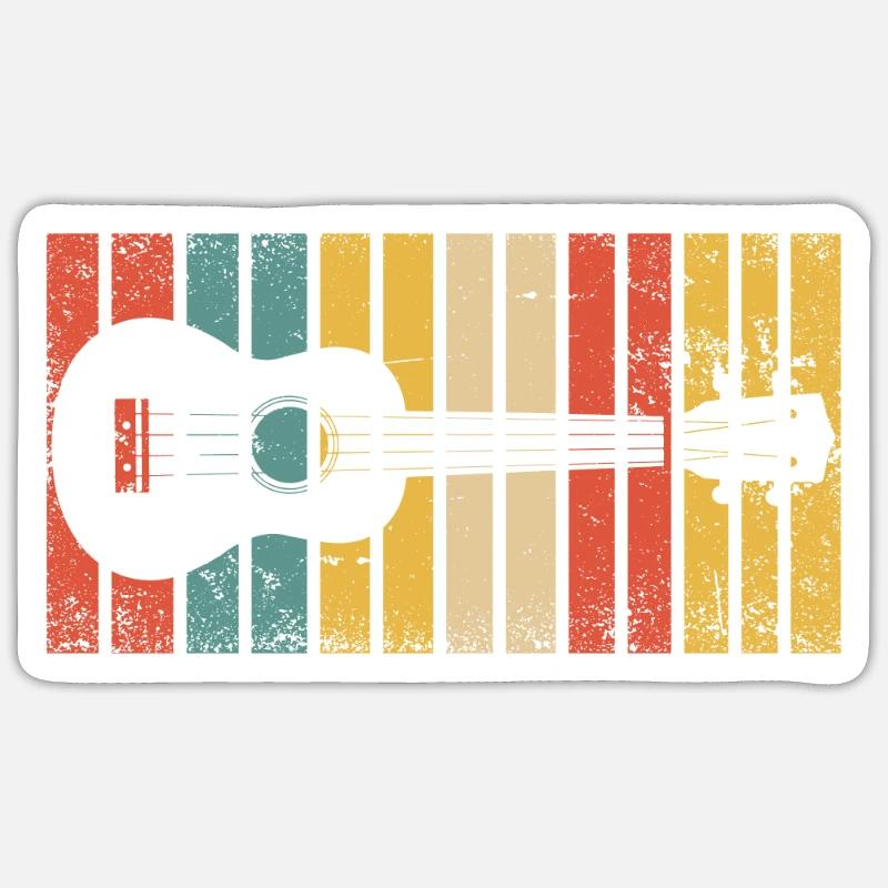 Ukulele - Sticker Größe S (10 x 10 cm) - Mattweiß