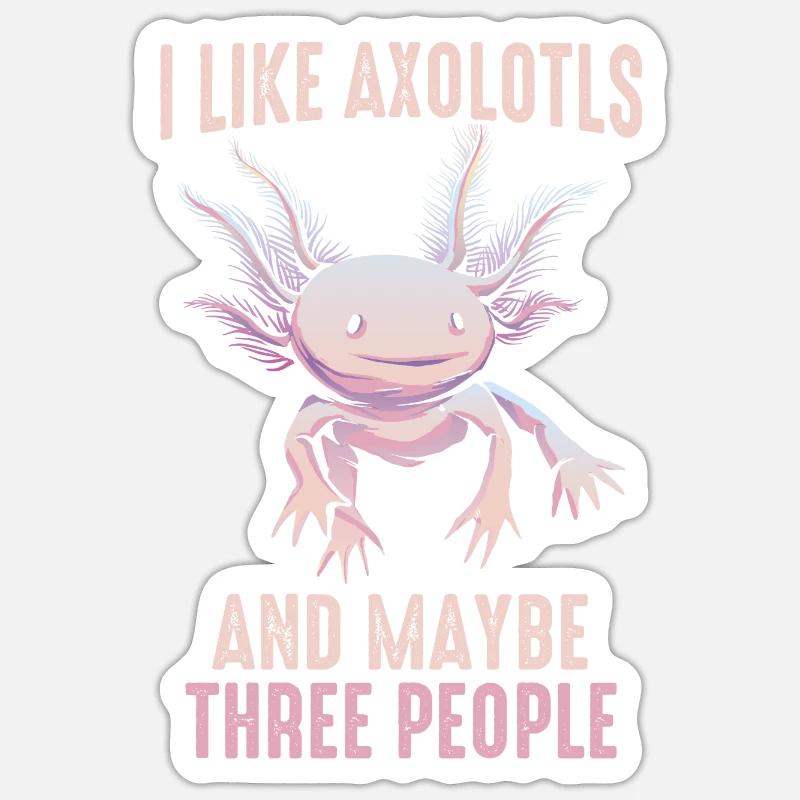 Poisson Axolotl - Sticker taille S (10 x 10 cm) - blanc mat
