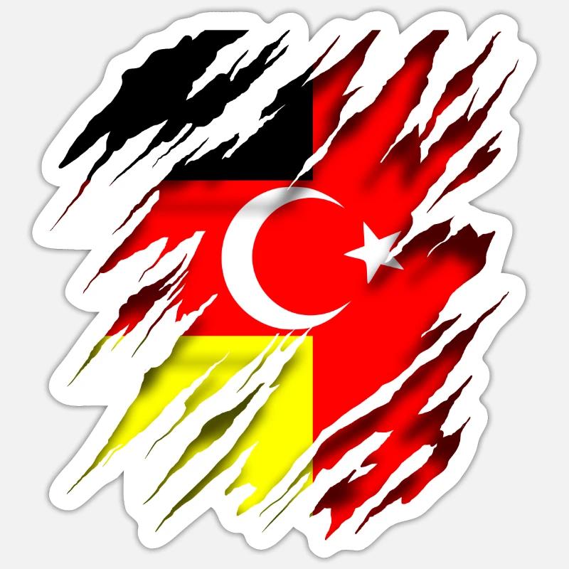 Germany Turkey - Sticker size S (10 x 10 cm) - white matte