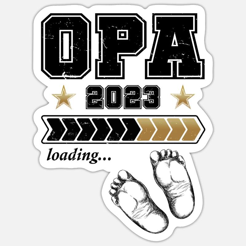 Werdender Opa 2023 - Sticker Größe S (10 x 10 cm) - Mattweiß