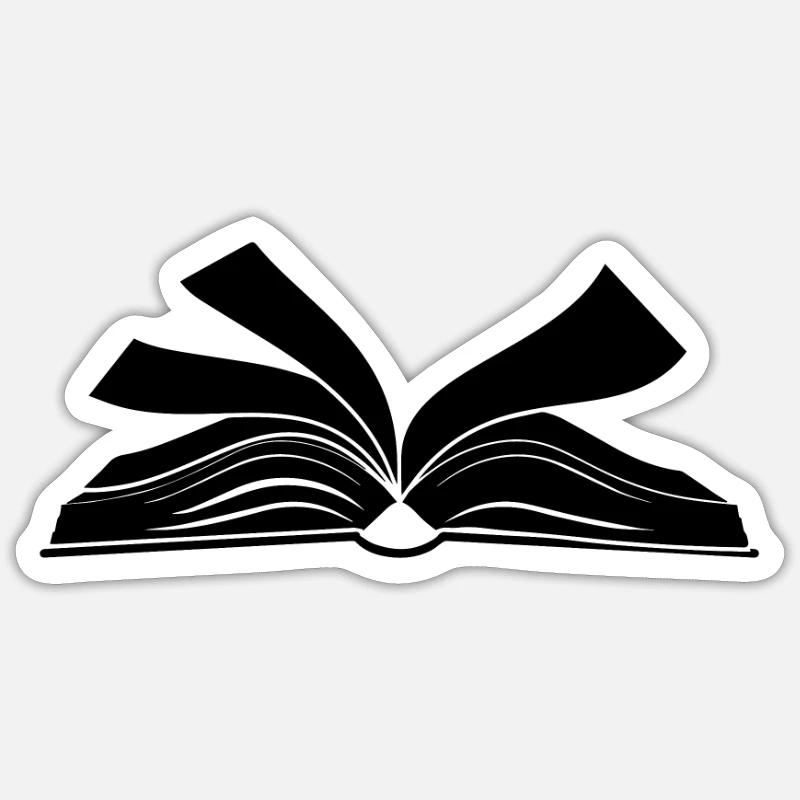 Book reading open book - Sticker size S (10 x 10 cm) - white matte