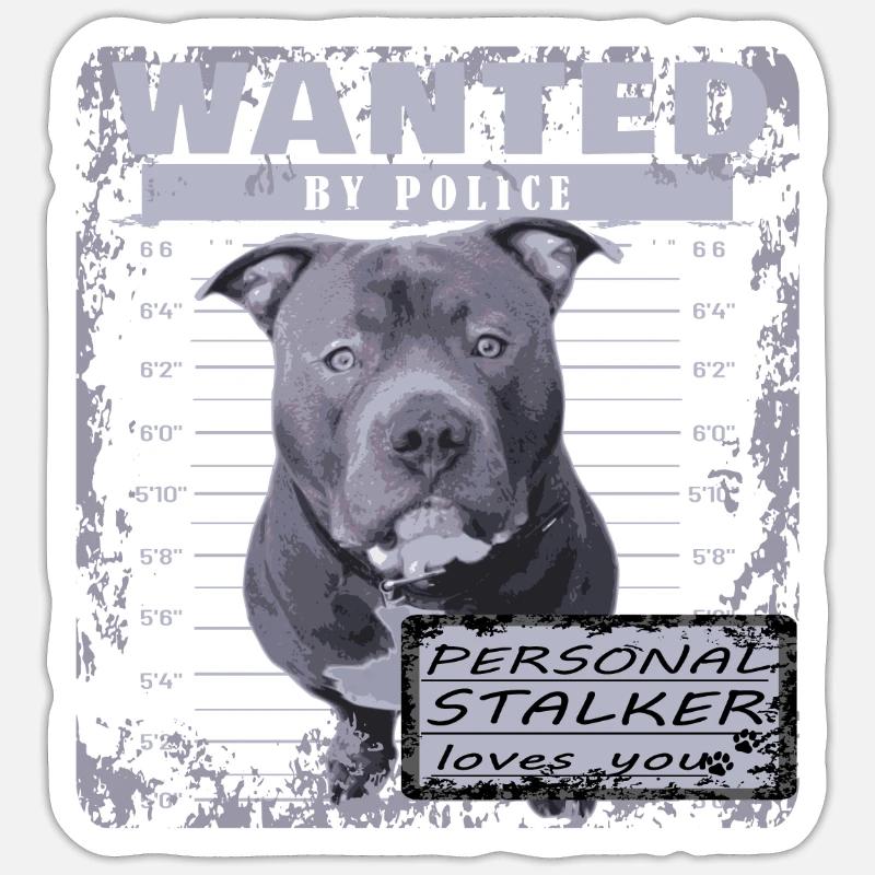 American Bully blue line artistic design - Sticker size S (10 x 10 cm) - white matte