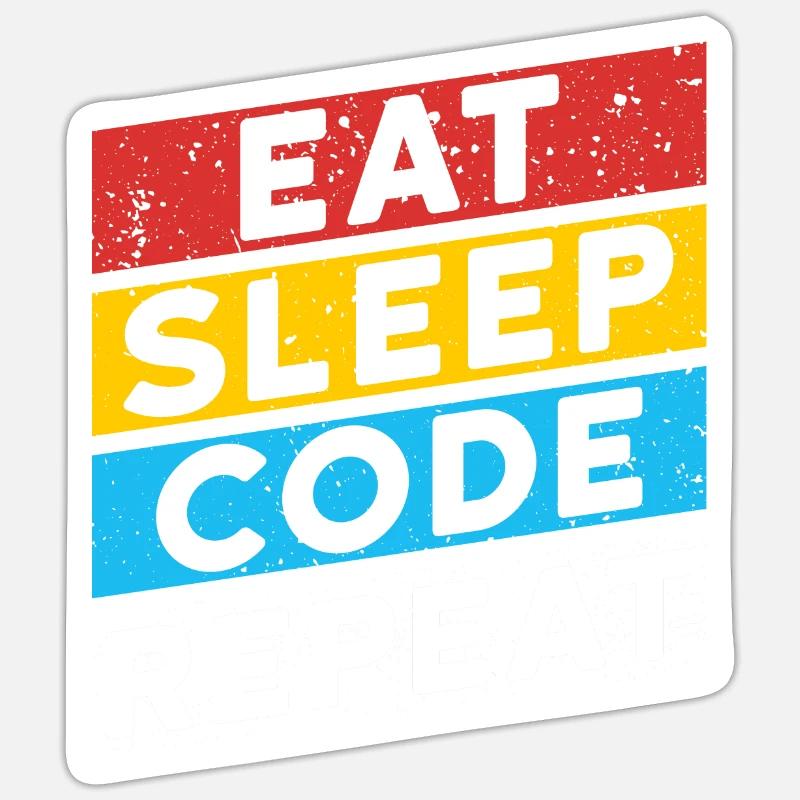 CODE CODER CODING Saying | EAT SLEEP CODE REPEAT Sticker size S (10 x 10 cm)