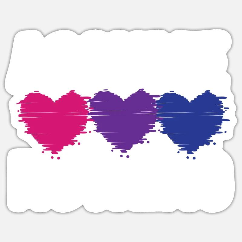 Bisexual Bi Pride Flag Assume - Sticker Größe S (10 x 10 cm) - Mattweiß