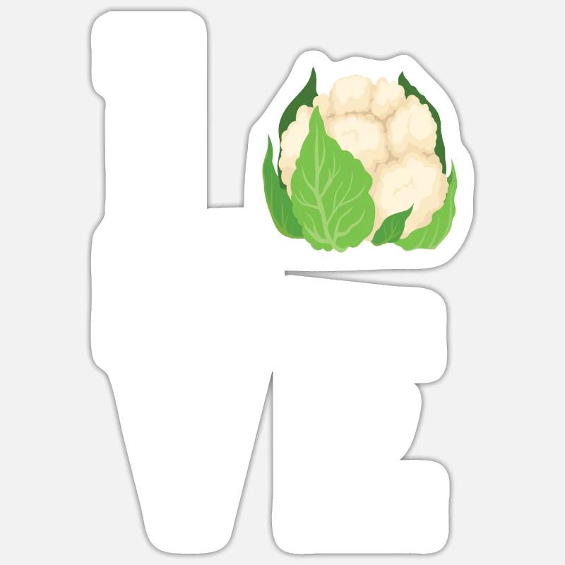 Amateurs de chou-fleur - Sticker taille S (10 x 10 cm) - blanc mat