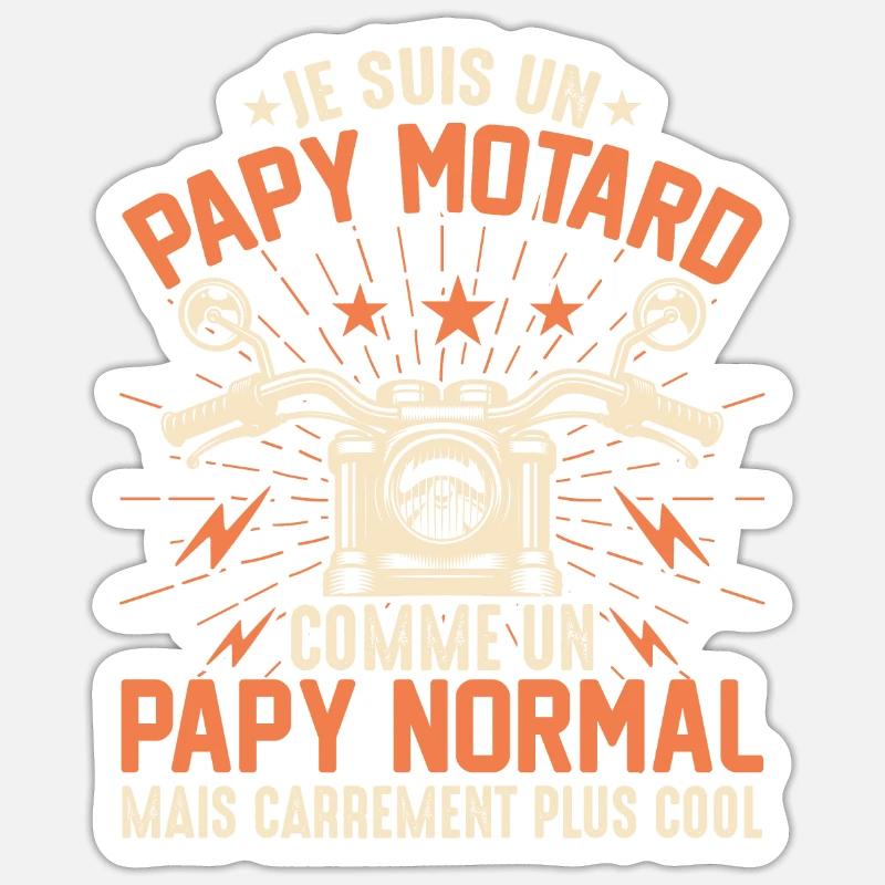 Ich bin ein sehr cooler Biker-Opa - Sticker Größe S (10 x 10 cm) - Mattweiß