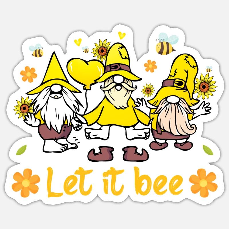 Laissez-le bee bee - Sticker taille S (10 x 10 cm) - blanc mat