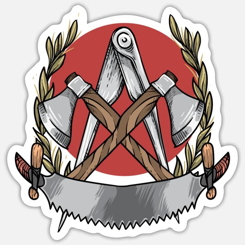 Zimmermann I Guild Stemma Wanderschaft Motivo per - Sticker formato S (10 x 10 cm) - bianco opaco