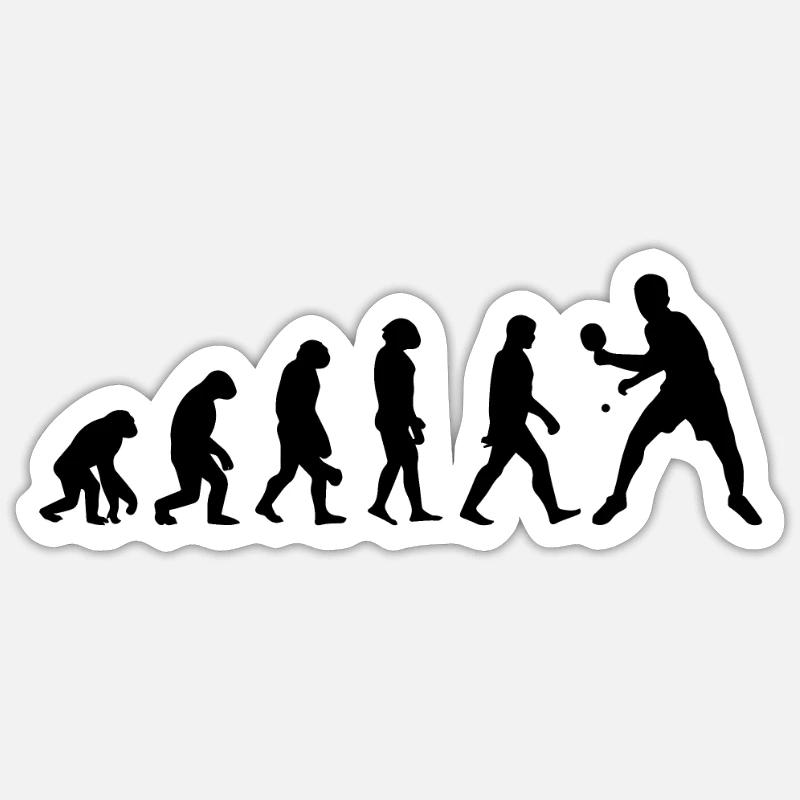 Evolution of Ping Pong - Sticker size S (10 x 10 cm) - white matte
