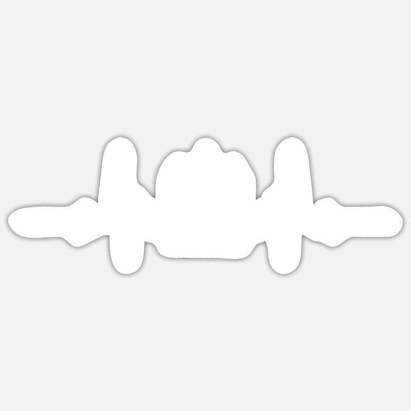 Organherzfrequenz - Sticker Größe S (10 x 10 cm) - Mattweiß