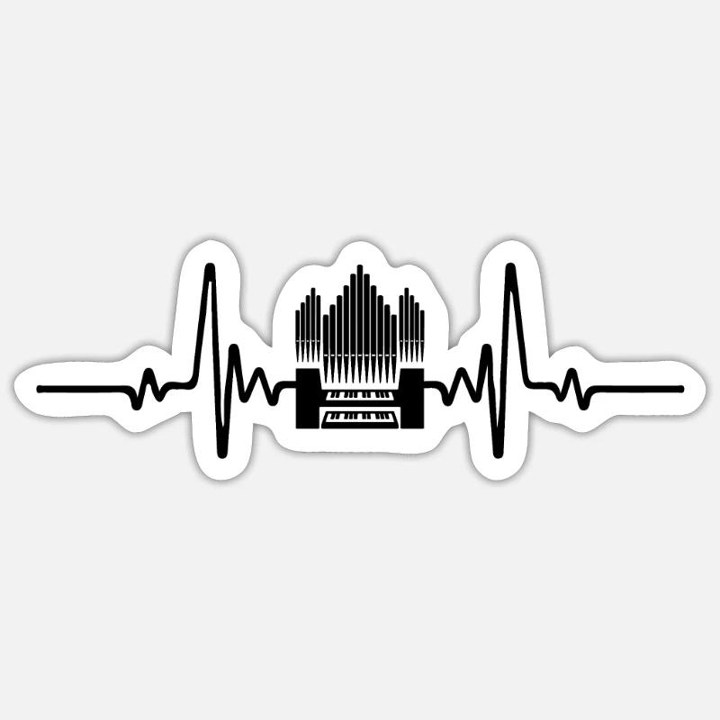 Fréquence Cardiaque Orgue Sticker taille S (10 x 10 cm)