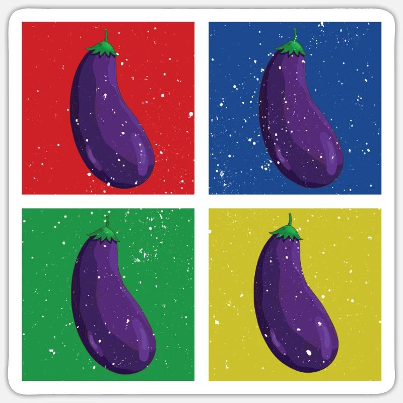 Eggplants - Sticker size S (10 x 10 cm) - white matte
