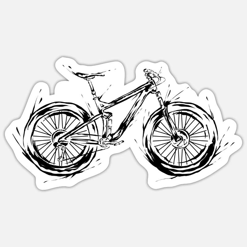 VTT - Sticker taille S (10 x 10 cm) - blanc mat