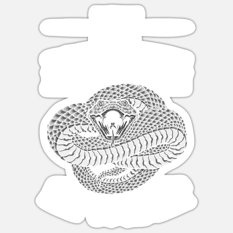 Serpent Serpent Serpent - Sticker taille S (10 x 10 cm) - blanc mat