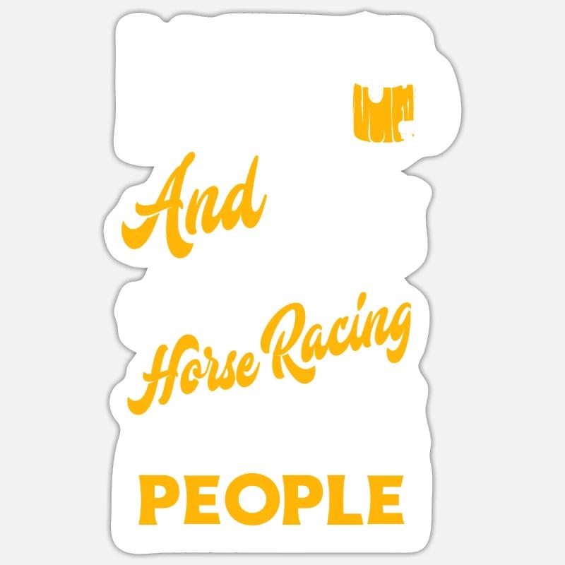 Courses de chevaux - Sticker taille S (10 x 10 cm) - blanc mat