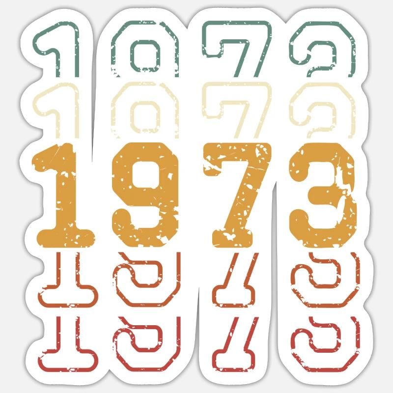 1973 - Sticker taille S (10 x 10 cm) - blanc mat