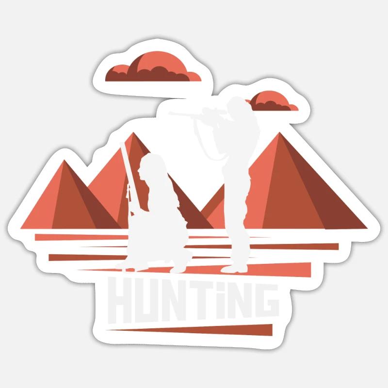 Chasseur, nature merveilleuse - Sticker taille S (10 x 10 cm) - blanc mat